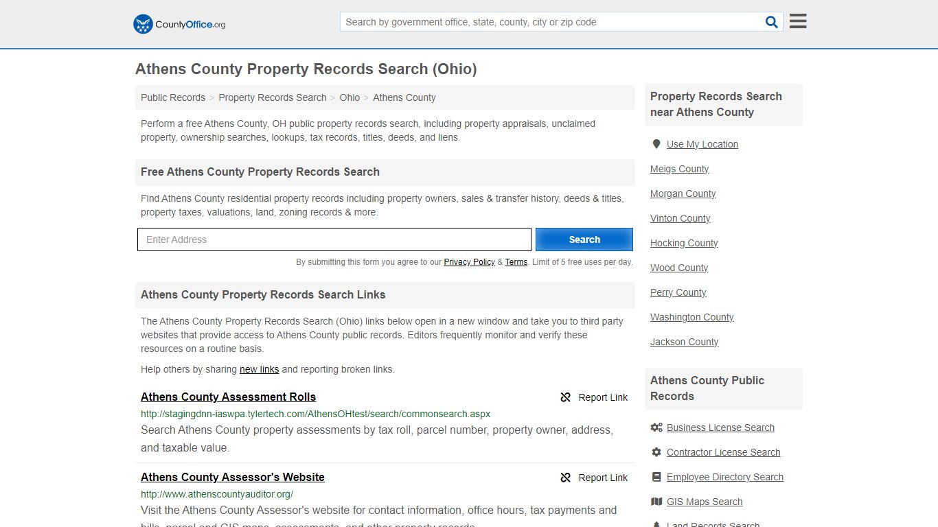 Athens County Property Records Search (Ohio) - County Office